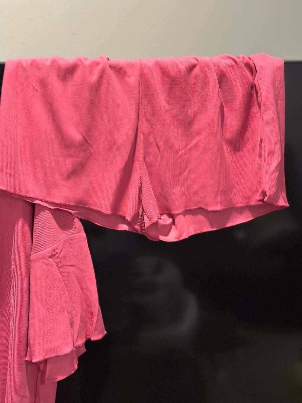 Women's 2 Piece Ribbed Lounge Set T-Shirt and Shorts in Rose Pink - Picture 2 of 5